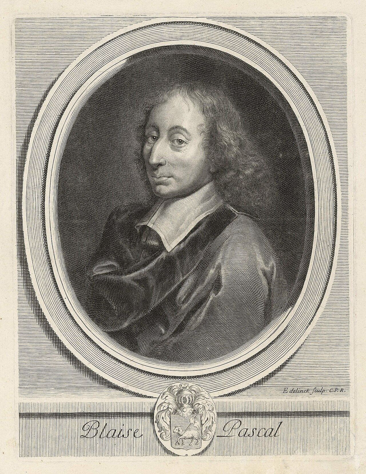 Engraved portrait of a man with long wavy hair and a plain white collar, in an oval frame