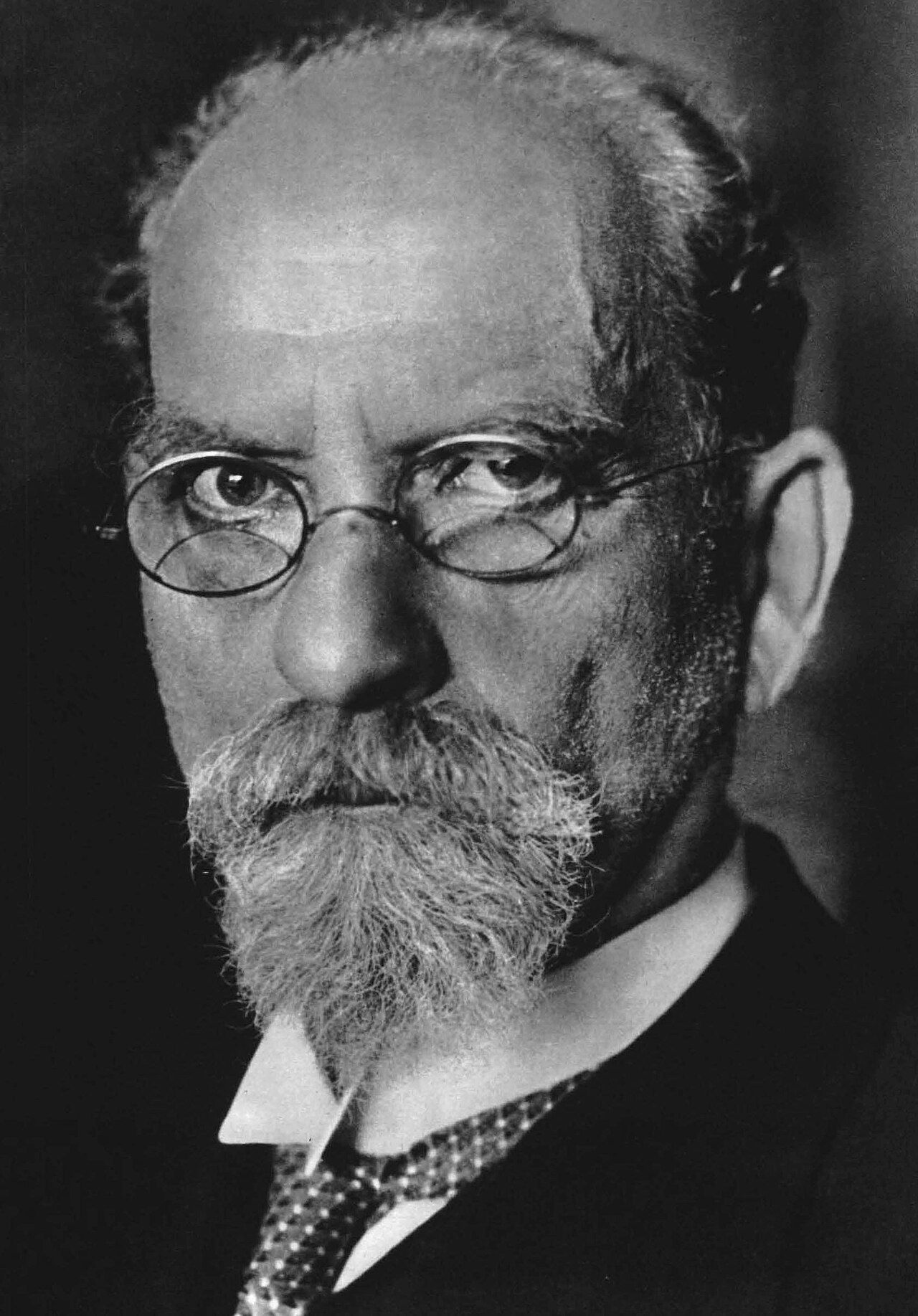 Photograph of a balding man with a grey beard and round glasses, looking directly at the camera
